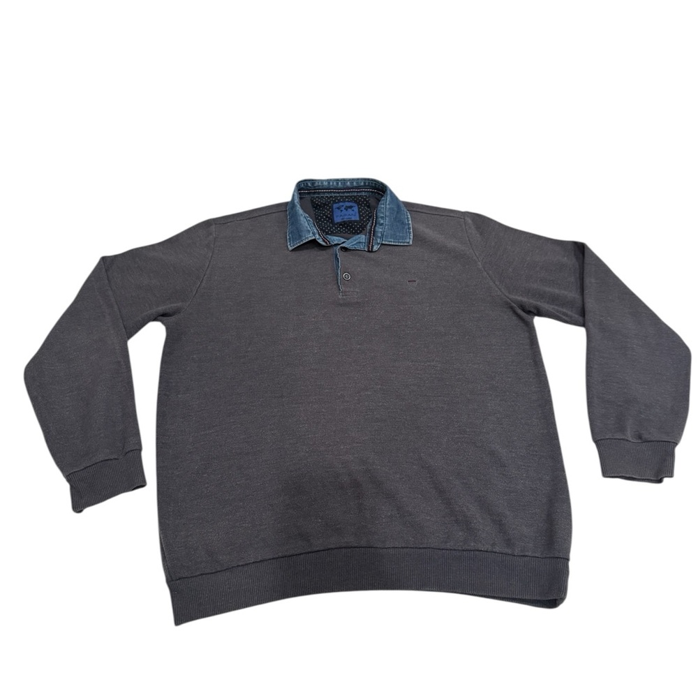 Y2K Men's Charcoal Long Sleeve Polo‎ Shirt